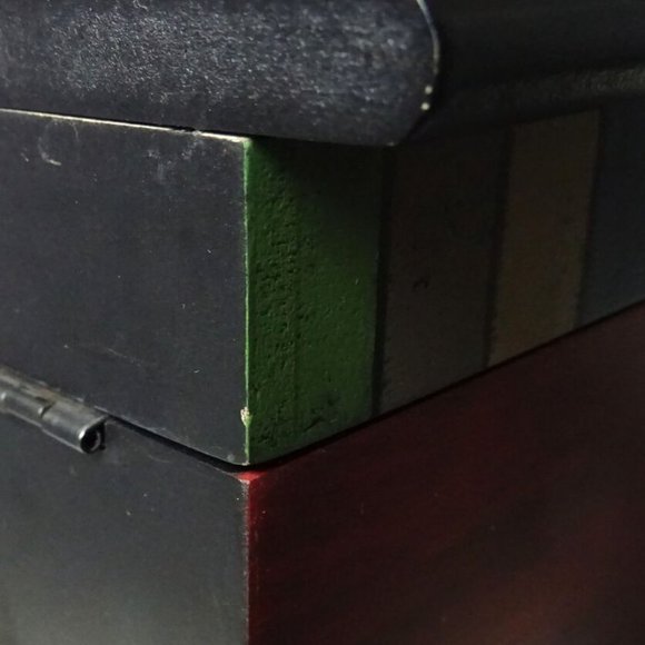 Valerie Pillow Americana Folk Art Wood Recipe Trinket Box Hallmark Very Good - Picture 8 of 8